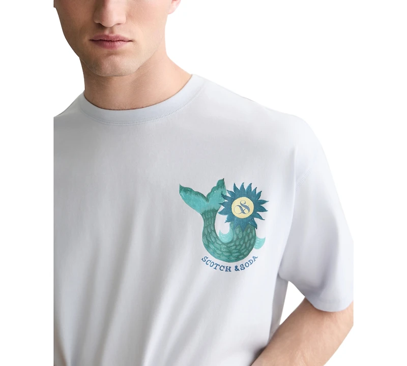 Scotch & Soda Men's Front and Back Artwork Short-Sleeve T-Shirts