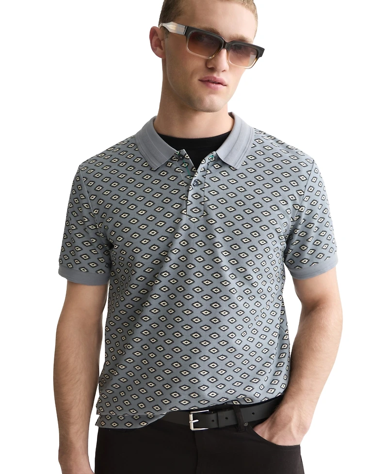 Scotch & Soda Men's Geo Print Short-Sleeve Polo Shirt
