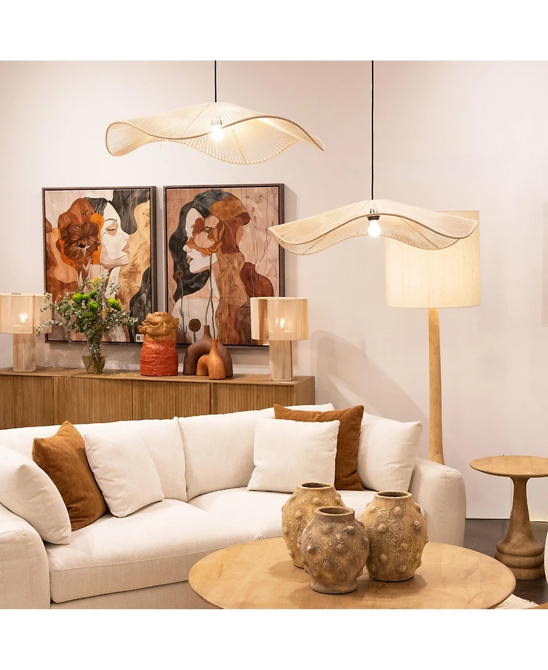 Dovetail Furniture, Celia Cotton Rope Pendant Light