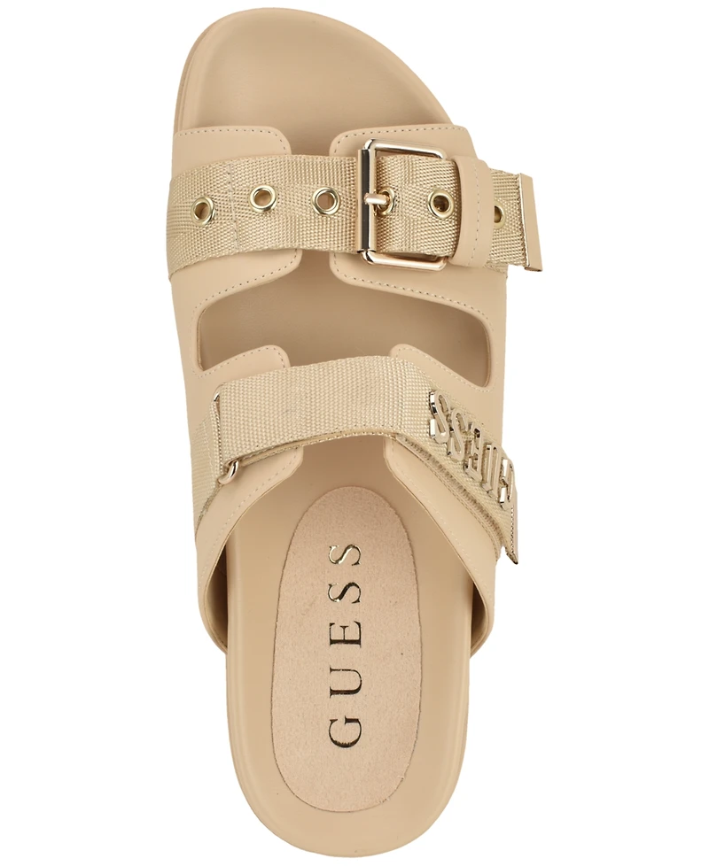 Guess Women's Faxona Branded Slip-On Footbed Sandals