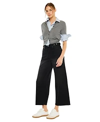 KanCan Women's Victoria Ultra High Rise Cropped Wide-Leg Jeans