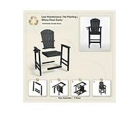 sumyeg All Weather Hdpe Bar Height Adirondack Chair with Armrests and Cup Holder