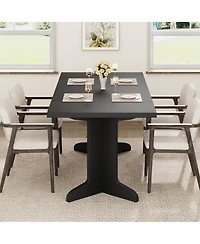 gaomon 71" Large Dining Table for 6 to 8 People, Modern Dinner with Unique Wooden Legs, Rectangle Kitchen