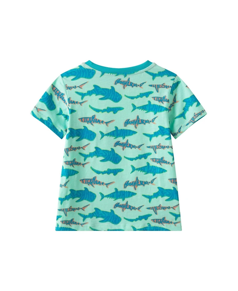 Andy & Evan Toddler Boys and Teal Sharks Graphic Tee