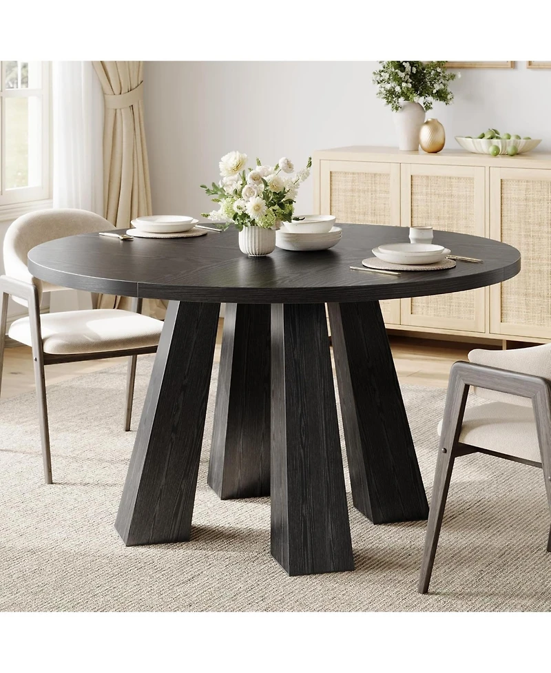 gaomon Dining Table for 4, 47 Inch Kitchen Table, Round Room with Sturdy Base Room, (Table Only)