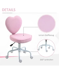 Boyel Living Heart Love Shaped Back Design Office Chair with Adjustable Height 360 Swivel Wheels