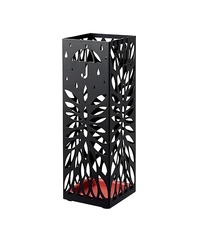 gaomon Square Metal Umbrella Stand, Rust-Resistant Steel, Removable Drip Tray, 4 Hooks, for Entryway and Office