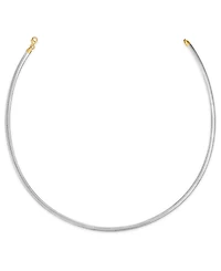 Macy's Double Sided Reversible Omega Necklace in 14k Gold Over Sterling Silver & Sterling Silver