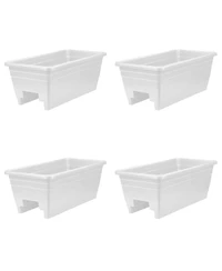 The Hc Companies 24 Inch 4 Pack Deck Rail Box Planter with Drainage Holes