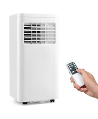 Costway 5000 Btu (8000 Btu Ashrae) Portable Air Conditioner 3-in-1 Ac Unit With Cool Dehum Fan Sleep Mode