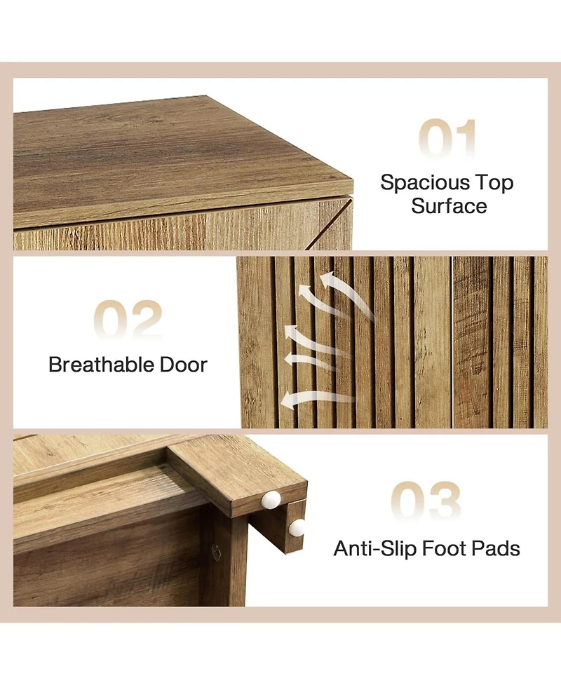 Tribesigns Shoe Cabinet with Doors, 5-Tier Shoe Storage Cabinet, Wooden Entryway Shoe Rack Organizer