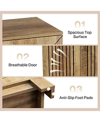 Tribesigns Shoe Cabinet with Doors, 5-Tier Shoe Storage Cabinet, Wooden Entryway Shoe Rack Organizer