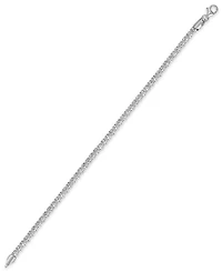 Macy's Men's Diamond-Cut Ice Chain Bracelet in Sterling Silver
