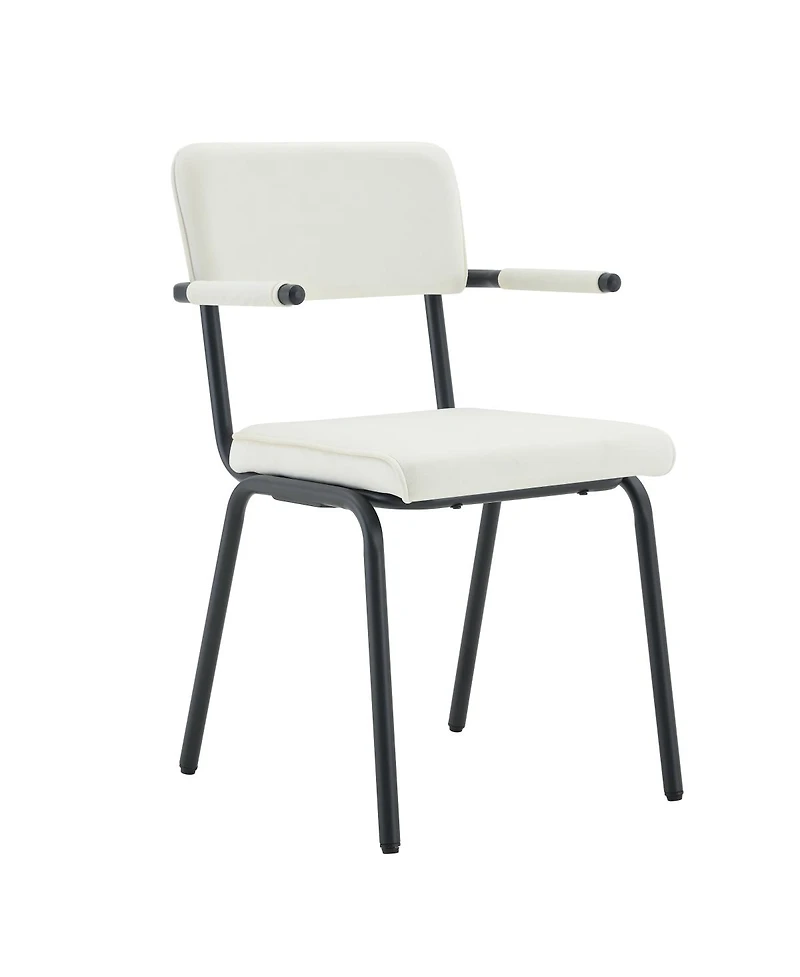 Streamdale Furniture Huggable Velvet Dining Chairs with Metal Legs, Set of 2