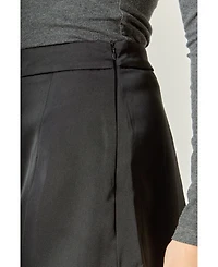 English Factory Women's Satin Single Pleat Skort