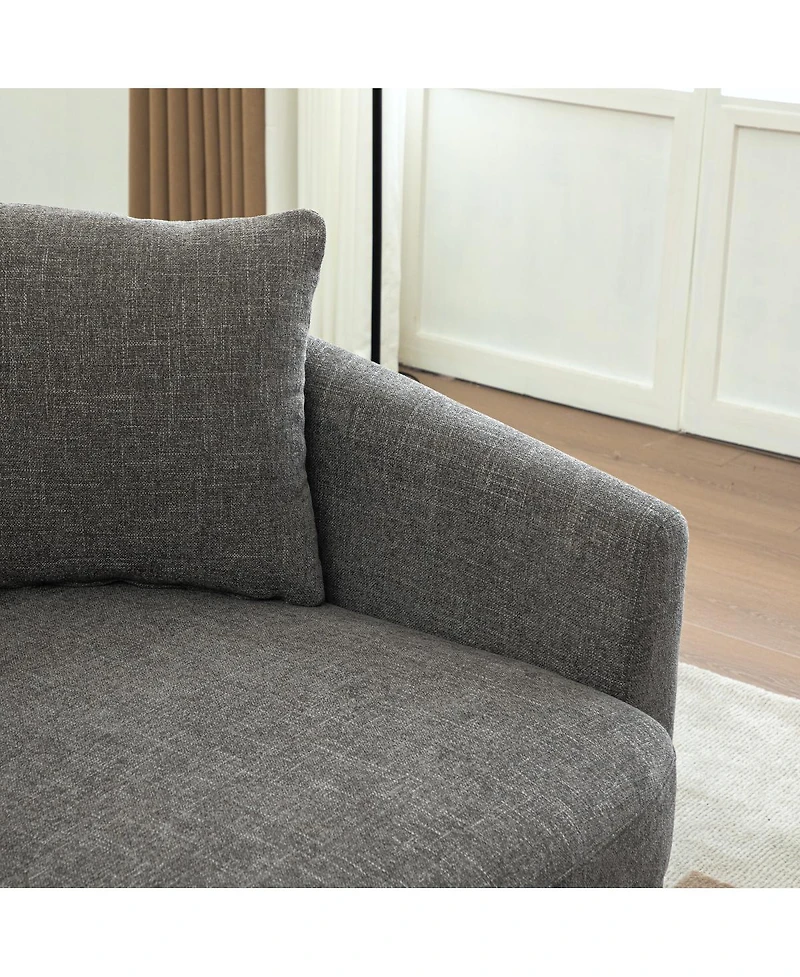 Streamdale Furniture 56.3'' Wide Upholstered Round Cuddle Chaise with Pillows