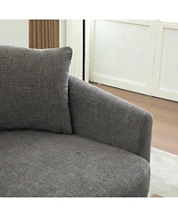 Streamdale Furniture 56.3'' Wide Upholstered Round Cuddle Chaise with Pillows