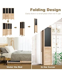 sumyeg 4-Panel Folding Privacy Room Divider Screen with Chalkboard for Indoor Space Separation