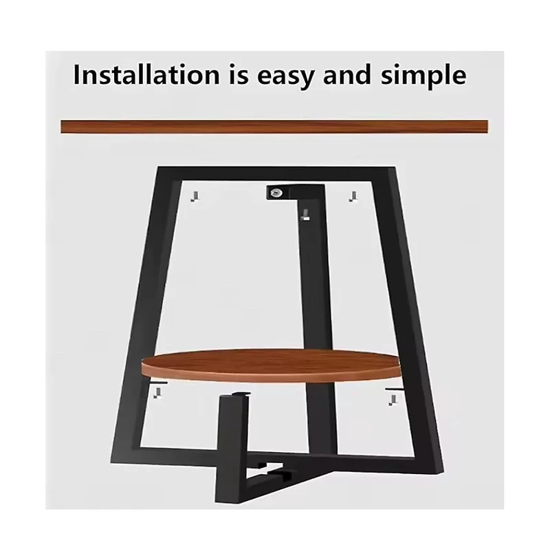 gaomon 2-Tier Round Side Table With Storage Shelf, 19.7" x 23.6" Small End Table With Wood Top And Metal Frame