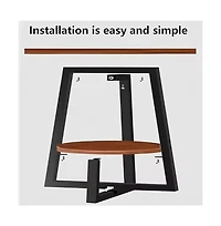 gaomon 2-Tier Round Side Table With Storage Shelf, 19.7" x 23.6" Small End Table With Wood Top And Metal Frame