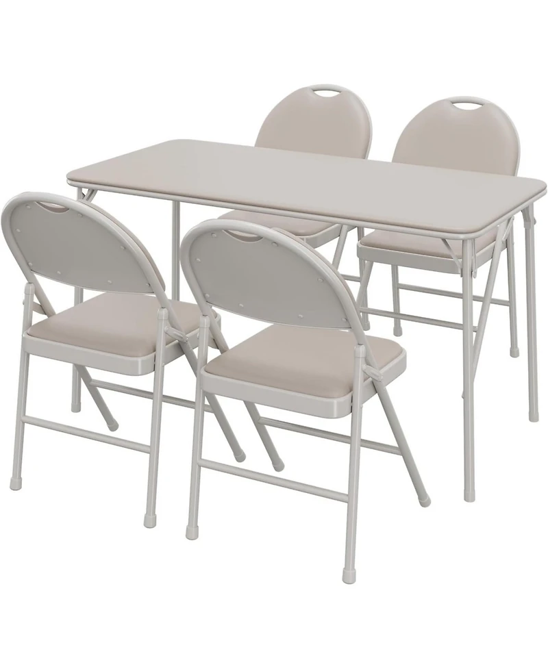 gaomon 4-Foot Folding Table with Upholstered Pu Leather Top
