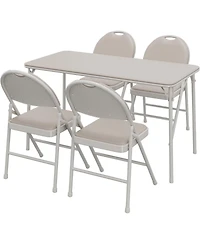 gaomon 4-Foot Folding Table with Upholstered Pu Leather Top
