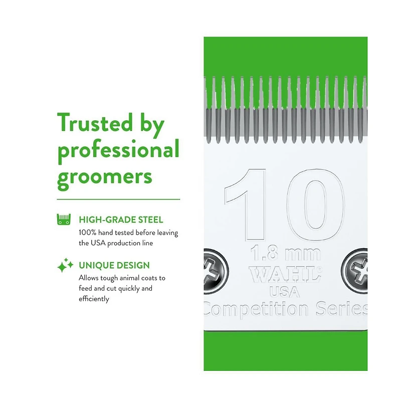 Wahl Professional Animal 10 Medium Competition Series Detachable Blade with 1/16-Inch Cut Length (2358-100)