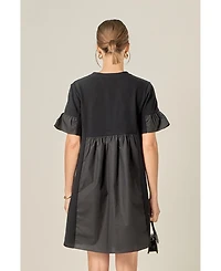 English Factory Women's Solid Mini Dress