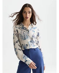 Scotch & Soda Women's Printed Relaxed Fit Tops and Tees