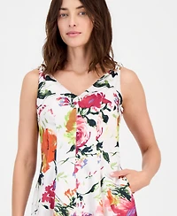 Tahari Asl Women's Printed Sleeveless Fit & Flare Dress