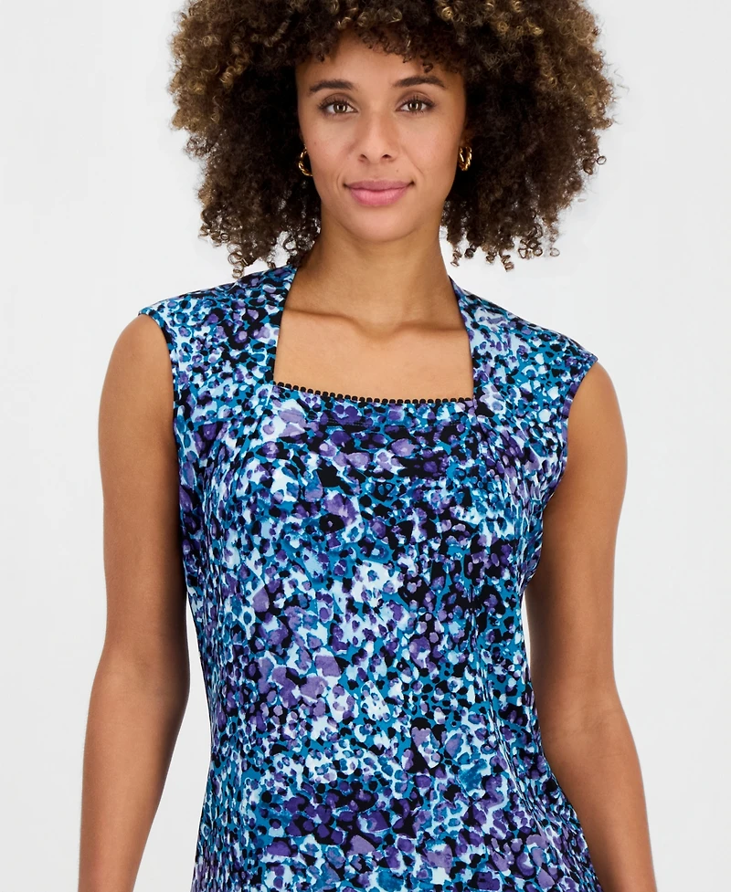 Kasper Women's Square-Neck Cap-Sleeve Top