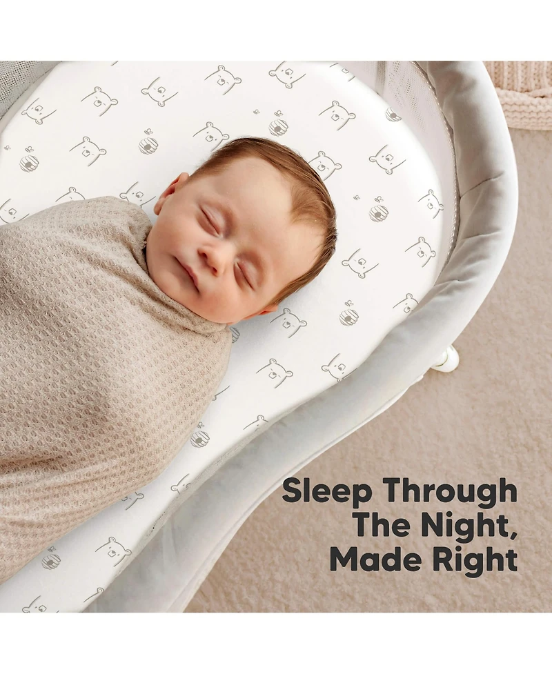 KeaBabies Soft Soothe Organic Cotton 2 Pack Bassinet Sheets, Halo BassiNest Hourglass 30" x 18"