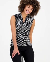 Kasper Women's Cowl-Neck Cap-Sleeve Blouse