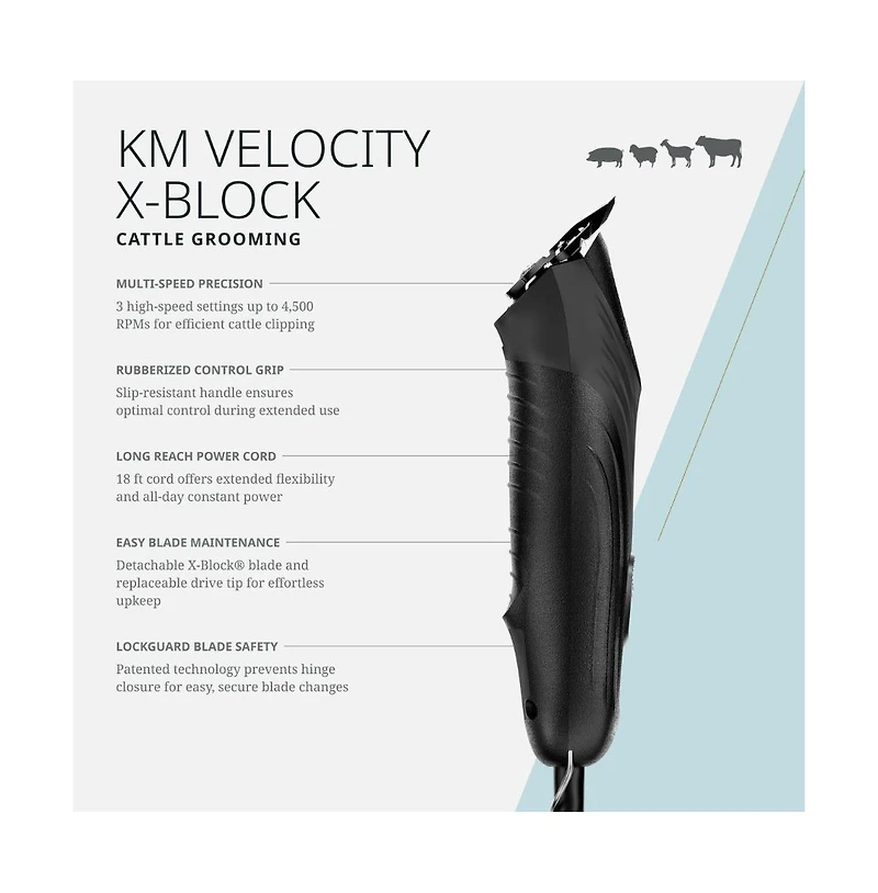 Wahl Km Velocity With X-Block Blade Corded Cattle Clippers
