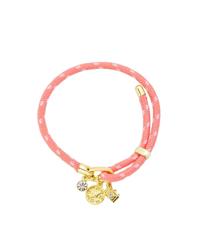 Unwritten Crystal Gold-Tone Plated Charm Bracelet with Adjustable Cord
