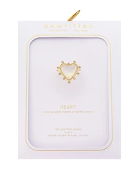 Unwritten Imitation Pearl and Cubic Zirconia Gold-Tone Plated Heart Statement Ring