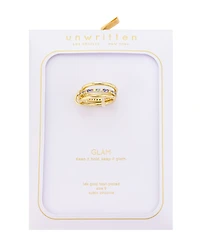 Unwritten Cubic Zirconia Gold-Tone Plated Multi Color Trio Stacked Ring