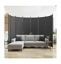 sumyeg 8-Panel Folding Room Divider 159 Inch x 71 Inch Heavy Duty Metal Frame Privacy Screen for Indoor Use