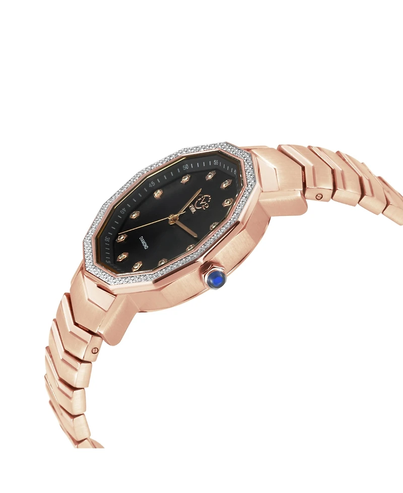 GV2 by Gevril Women's Spello Ii Swiss Quartz Diamond Ip Stainless Steel Bracelet Watch