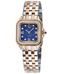 GV2 by Gevril Women's Milan Swiss Quartz Diamond Two toned Ss Iprg Stainless Steel Bracelet Watch