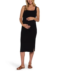 Motherhood Maternity Women's Sleeveless Side Ruched Midi Dress