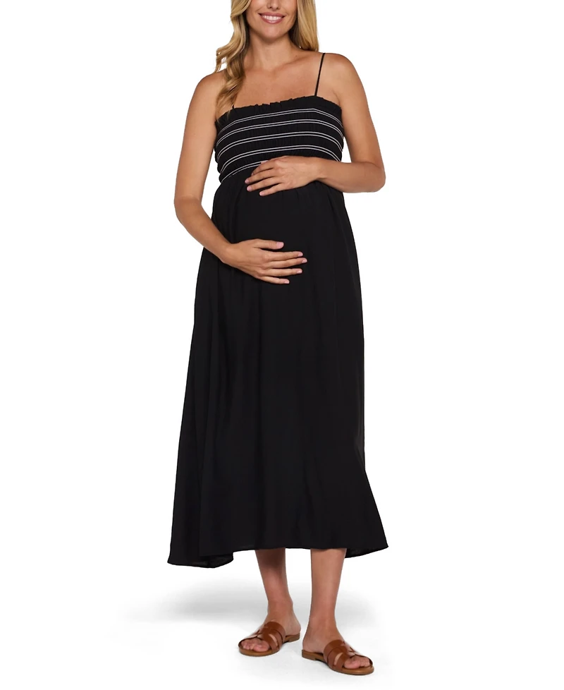 Motherhood Maternity Smocked Maxi Dress With Removable Straps