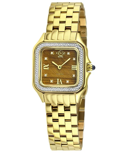 GV2 by Gevril Women's Milan Swiss Quartz Diamond Ip Stainless Steel Bracelet Watch