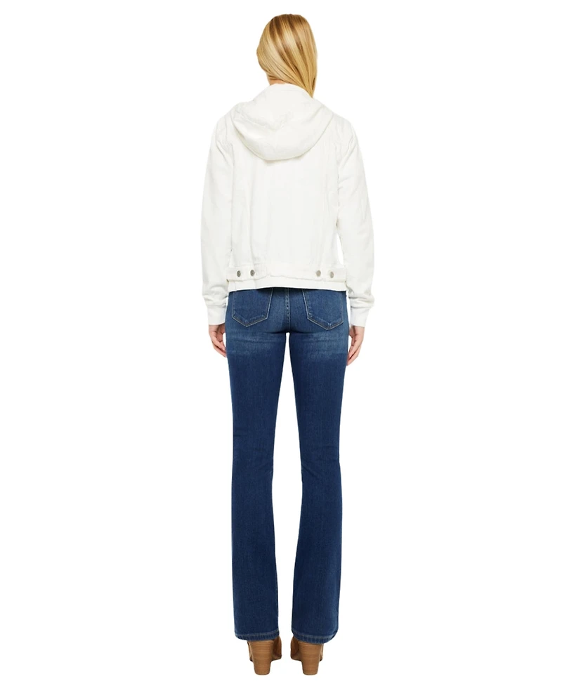 KanCan Women's Eleni Hooded Denim Jacket
