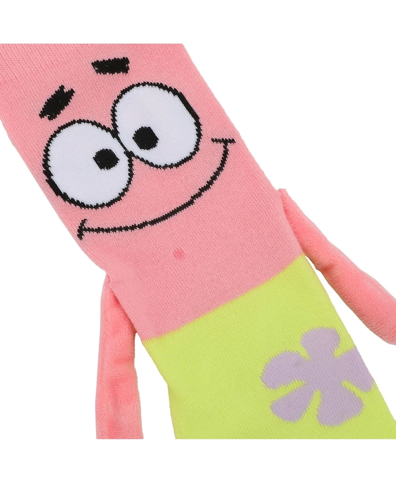 SpongeBob SquarePants Women's and Patrick Casual Crew Socks With 3D Arms and Magnetic Hands