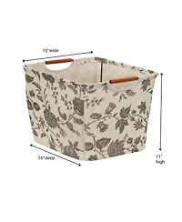 Household Essentials Tapered Storage Bin with Wood Handles