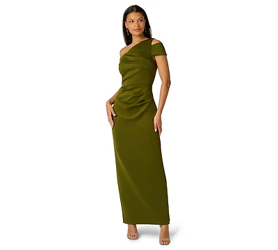 Adrianna Papell Women's Asymmetrical Ruched Gown