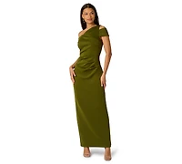Adrianna Papell Women's Asymmetrical Ruched Gown