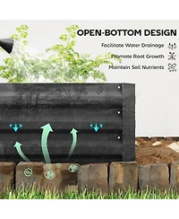 Outsunny Galvanized Raised Garden Bed Metal Planter Box Easy Quick Setup