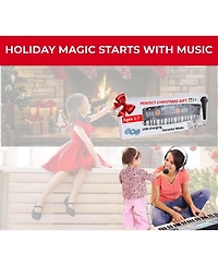 Pyle 61-Key Portable Karaoke Piano Keyboard with Microphone & Rechargeable Battery